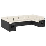 vidaXL Salon de jardin 10 Pièces avec coussins noir résine tressée