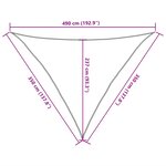 vidaXL Voile d'ombrage 160 g/m² triangulaire sable 3 5x3 5x4 9 m PEHD