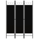 vidaXL Cloison de séparation 3 panneaux Noir 120x180 cm