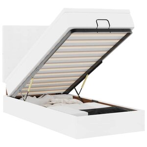 VidaXL Cadre de lit ottoman avec matelas blanc 100x200 cm similicuir