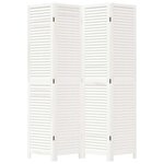 vidaXL Cloison de séparation 4 panneaux blanc bois de paulownia massif