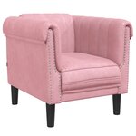 vidaXL Fauteuil rose velours
