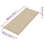 vidaXL Banc de jardin 2 places avec coussin 120 cm Bois d'eucalyptus