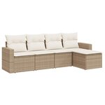 vidaXL Salon de jardin avec coussins 5 Pièces beige résine tressée