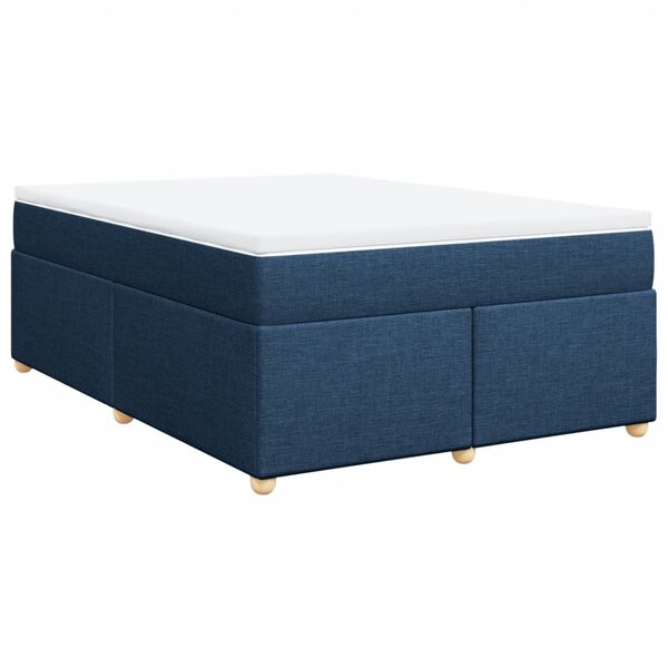 vidaXL Sommier à lattes de lit avec matelas Bleu 160x200 cm Tissu