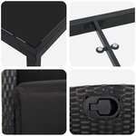 vidaXL Ensemble de salle à manger pour jardin 7 Pièces Noir polyrotin