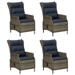 vidaXL Ensemble à manger de jardin 5Pièces Marron Résine tressée