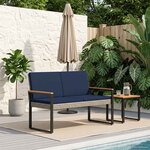 vidaXL Banc extérieur Gris et bleu marine 107 x 61 x 80 cm polyrotin