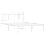 vidaXL Cadre de lit métal avec tête de lit blanc 135x190 cm
