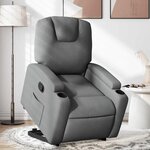 vidaXL Fauteuil inclinable Gris foncé Tissu