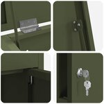 vidaXL Boîte de dépôt de colis Vert olive 44.5 x 29 x 110.5 cm Acier
