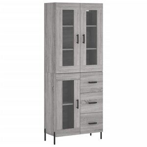 vidaXL Buffet haut Sonoma gris 69 5x34x180 cm Bois d'ingénierie