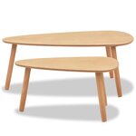 vidaXL Ensemble de tables basses 2 Pièces Bois de pin massif Marron