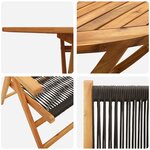 vidaXL Ensemble de Salle à Manger de Jardin 7 Pièces - Bois d'Acacia Noir avec Rattan Synthétique