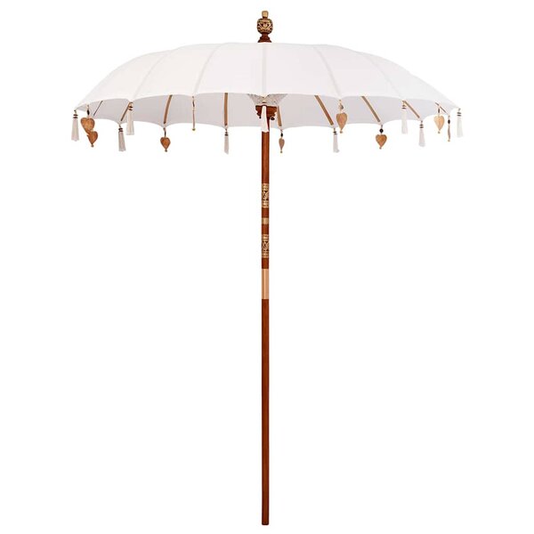 vidaXL Parasol Crème x 250 cm Coton et bois massif