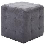 vidaXL 2 Pièces Tables de chevet Gris 30x30x30 cm Similicuir daim
