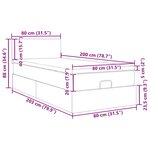 vidaXL Lit ottoman avec matelas et LED bleu foncé 80x200cm velours