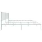vidaXL Cadre de lit métal avec tête de lit blanc 200x200 cm