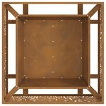 Brasero carré 80x80x30 cm en acier weathering