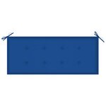 vidaXL Banc Batavia avec coussin bleu royal 120 cm Bois de teck massif