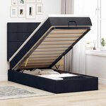 vidaXL Cadre de lit ottoman avec matelas noir 80x200 cm tissu