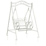 vidaXL Banc Balançoire Acier 113 x 121 5 x 168 cm Blanc antique