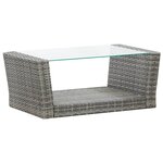 vidaXL Salon de jardin 4 Pièces avec coussins Résine tressée Gris