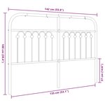 vidaXL Tête de lit métal blanc 135 cm