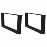 vidaXL Pieds de table basse en forme de V  2 pièces  noir  70 x (30-31 3) cm  acier