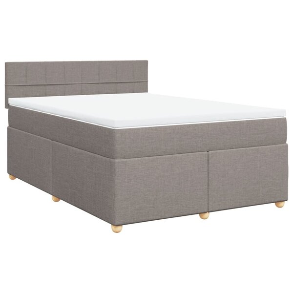 vidaXL Sommier à lattes de lit avec matelas Taupe 140x200 cm Tissu