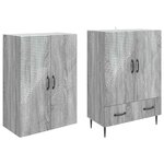 vidaXL Ensemble de Meubles 2 Pièces 66 x 34 5 x 95 cm Bois d'ingénierie
