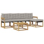 vidaXL Ensemble de canapés d'extérieur 6 pc Blanc et gris clair