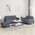 vidaXL Ensemble de canapés 3 Pièces gris foncé velours