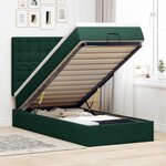 vidaXL Cadre de lit ottoman avec matelas vert foncé 90x190 cm velours