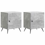vidaXL Cabinet de chevet 2 pc Gris béton 43 x 34 5 x 50 cm