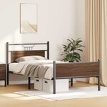 vidaXL Cadre de lit sans matelas chêne marron 100x190 cm