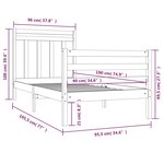 vidaXL Cadre de lit bois massif 90x190 cm simple