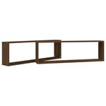 vidaXL Étagères murales cube 2 Pièces Chêne marron 100x15x30 cm Bois