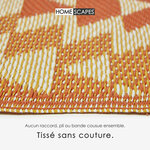 Tapis extérieur terrasse réversible - Tapis de jardin imperméable et résistant UV - Anya - Orange - 120x180 cm - HOMESCAPES
