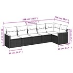 vidaXL Salon de jardin 6 Pièces avec coussins noir résine tressée