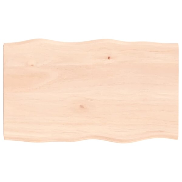 vidaXL Dessus de table bois chêne massif non traité bordure assortie