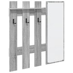 vidaXL Porte-manteau mural avec stockage avec miroir Gris sonoma 100 x 10 x 100 cm
