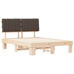 vidaXL Cadre de lit avec tête de lit rembourrée Taupe 140 x 190 cm