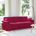 vidaXL Canapé Bordeaux 228 x 78 x 80 cm Velours
