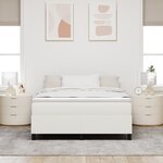 vidaXL Lit à ressorts avec matelas crème 160x200 cm tissu corduroy