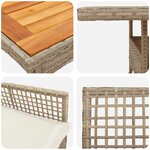 vidaXL Ensemble de salle à manger de jardin 5 pièces avec coussins Beige Poly Rotin
