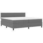 vidaXL Lit à sommier box avec matelas & lumière LED gris 200x200 cm tissu en velours côtelé