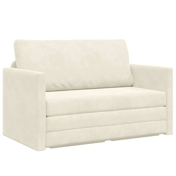 vidaXL Canapé-Lit 110cm Crème Velours