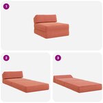 vidaXL Canapé-lit pliable Rouge orange 60 x 70 x 41 cm Tissu