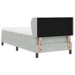 Lit à ressort vidaXL avec matelas Gris clair 90x190 cm Velours